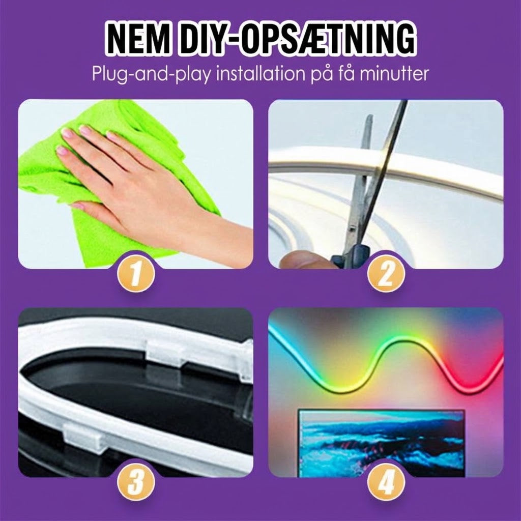 VaraLiving™ Smart Fleksibel RGB LED Lysstripe med App og Fjernbetjening
