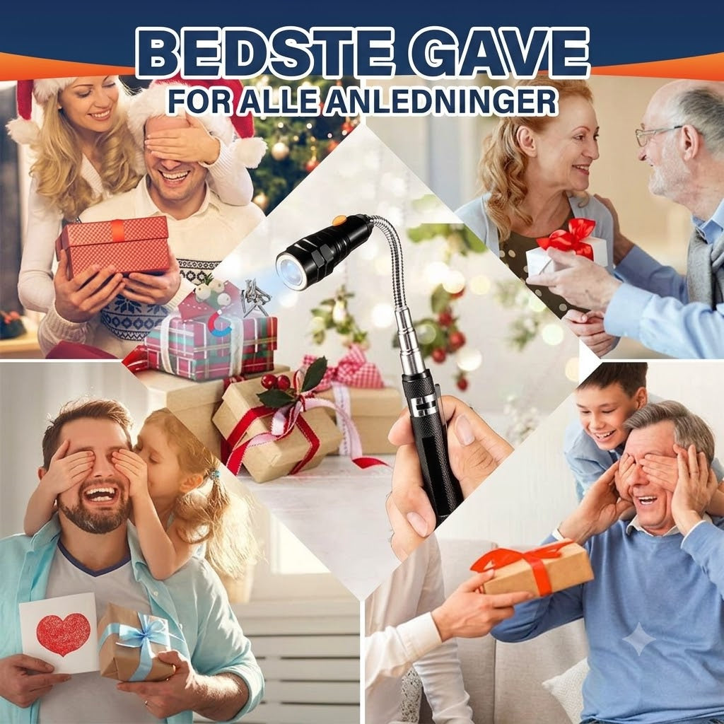 Magnetisk Teleskop-Lommelygte | 360° Svanehals & Super Kraftigt Lys