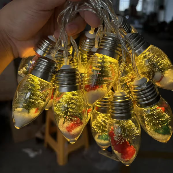 VaraLiving™ Jule LED Pære Lyskæde – Hyggelig Julebelysning til Juletræ, Vindue og Udendørs Have
