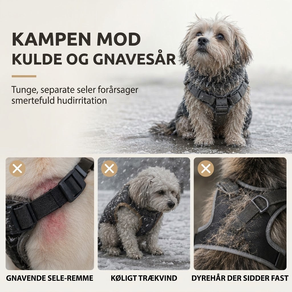 VaraPro™ Vandtæt Vinterjakke til Hunde med Fleecefoer og D-Ring – Varm Hundejakke med Elastiske Benstropper til Koldt Vejr