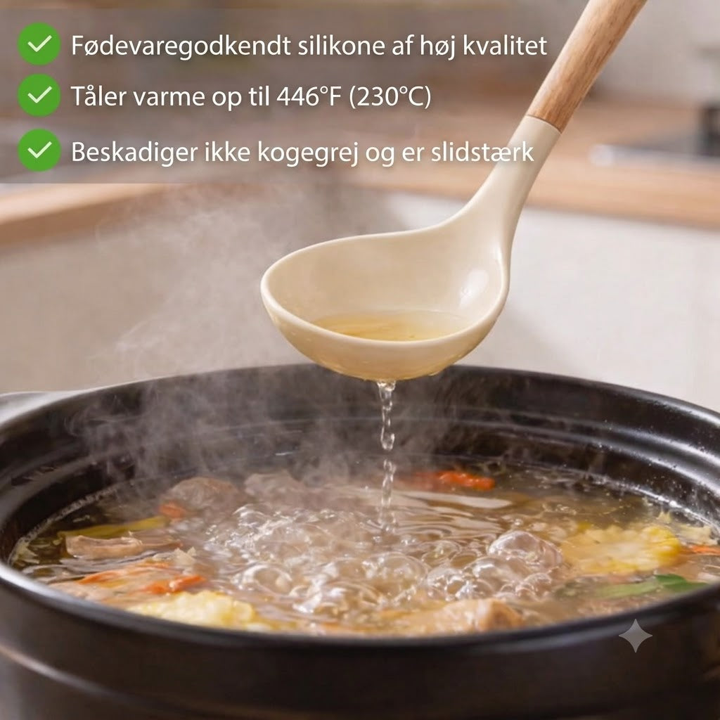 ChefEase™ 12 Deles Silikone Køkkenredskabs Sæt med Træhåndtag