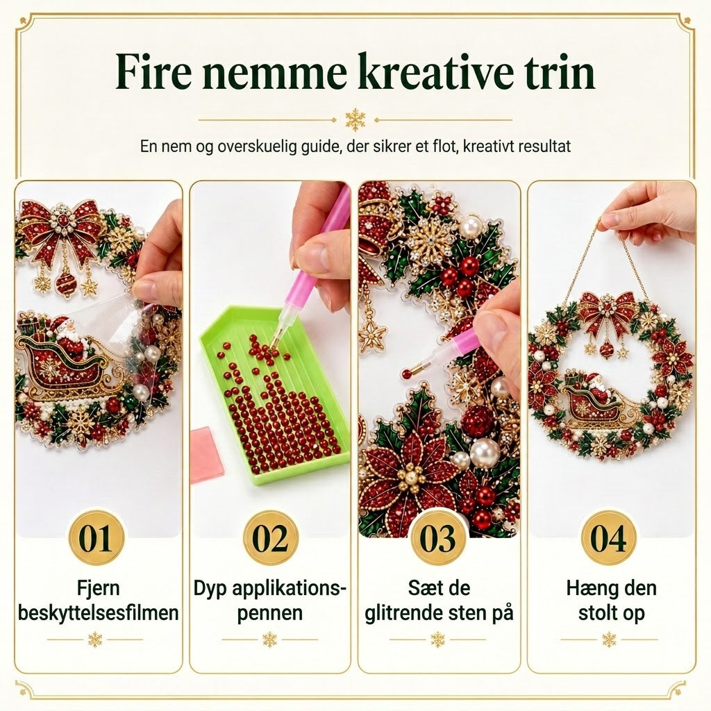 VaraLiving™ DIY Diamant Maling Sæt til Jul – Kreativ Juledekoration med Funklende Krystaller og Værktøjssæt