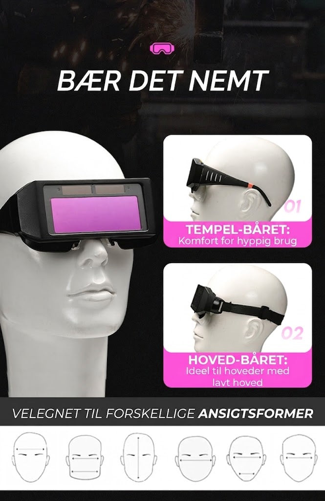 SilkEase™ Automatisk Svejsebrille med Solcelle | Blændfri Auto-Darkening Beskyttelsesbrille
