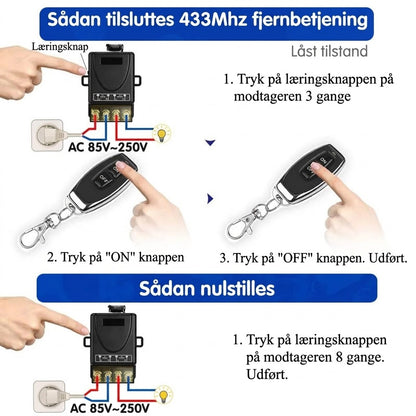 OmniLiving™ Trådløst Fjernbetjeningskontakt Sæt | Høj Belastning & Lang Rækkevidde