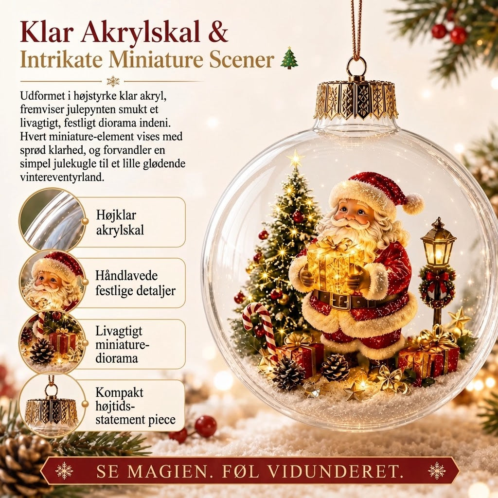 OmniLiving™ Lysende Jule-Diorama Dekoration | Miniatyr Vinterverden med LED-Lys
