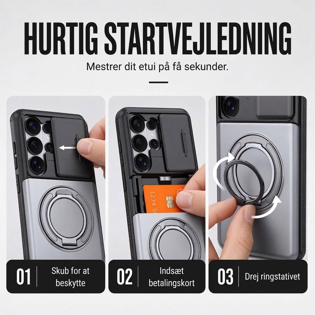 FISHING™ Stødsikkert Samsung Cover med Skjult Kortholder | 2-i-1 Beskyttelse