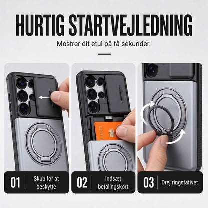 FISHING™ Stødsikkert Samsung Cover med Skjult Kortholder | 2-i-1 Beskyttelse