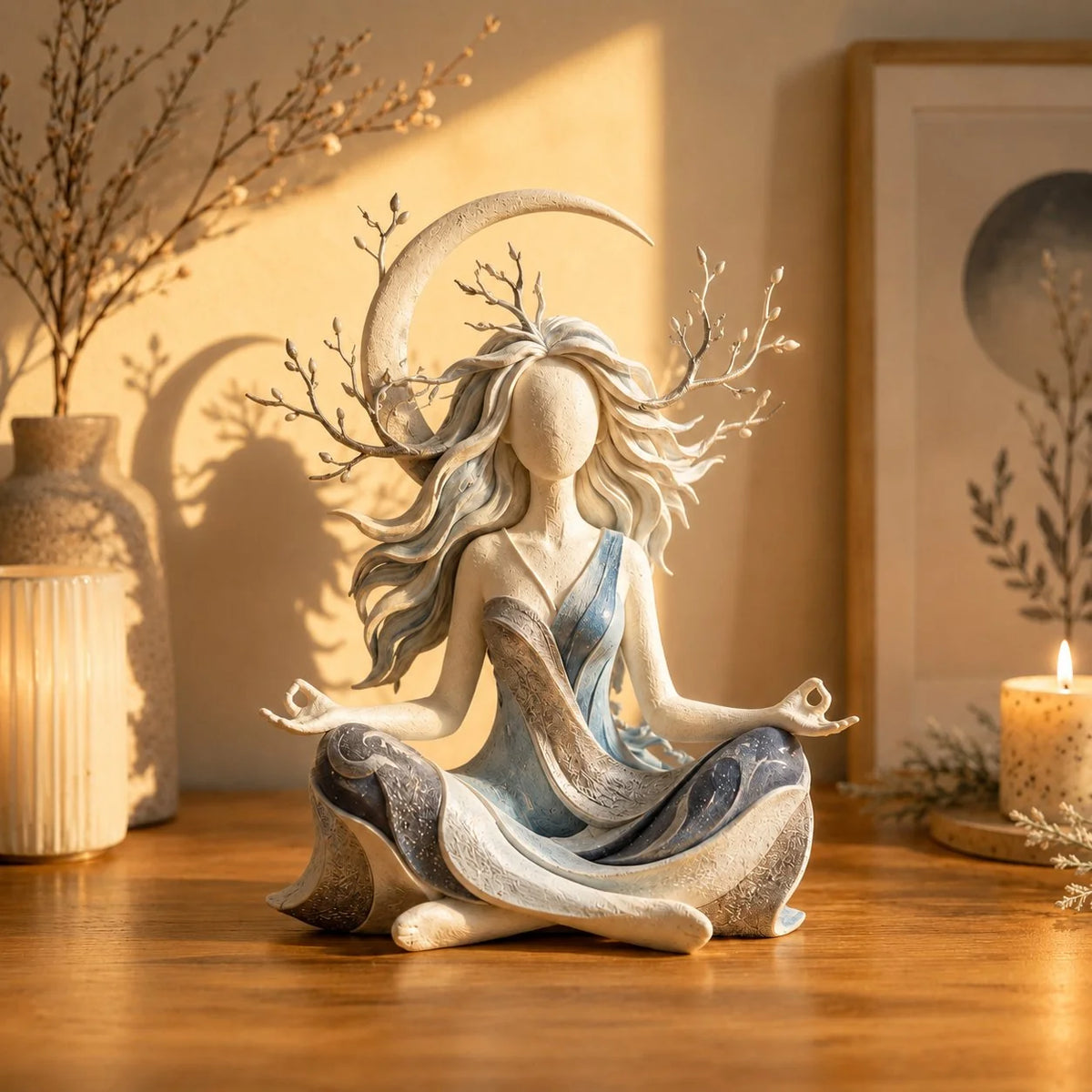 OmniLiving™ Fredfyldt Meditationsfigur | Zen Indretning & Roligt Sind til Hjemmet