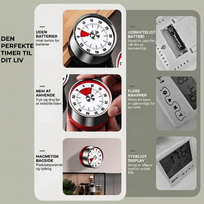 OmniLiving™ Magnetisk Mekanisk Minutur | Præcis Køkkentimer til Bagning & Tilberedning
