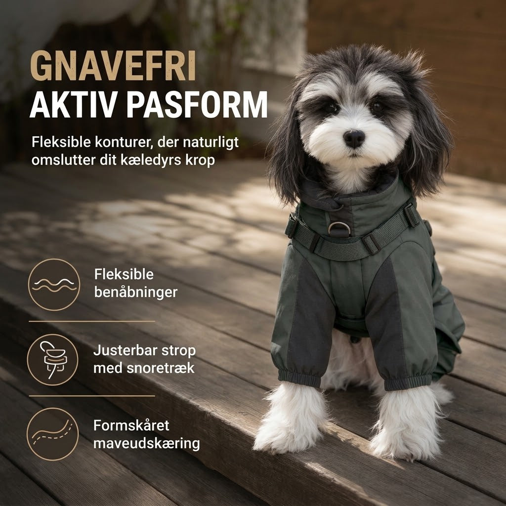 VaraPro™ Vandtæt Vinterjakke til Hunde med Fleecefoer og D-Ring – Varm Hundejakke med Elastiske Benstropper til Koldt Vejr