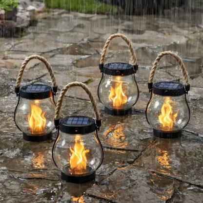 OmniLiving™ Evig Flamme Lanterne | Realistisk LED-Ildeffekt & Hyggeligt Lys