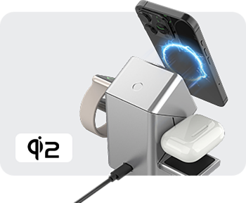 NovaPulse™ 3-i-1 Magnetisk Trådløs Opladerstander | Hurtigopladning til Telefon, Ur & Earbuds
