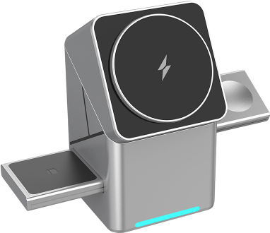 NovaPulse™ 3-i-1 Magnetisk Trådløs Opladerstander | Hurtigopladning til Telefon, Ur & Earbuds