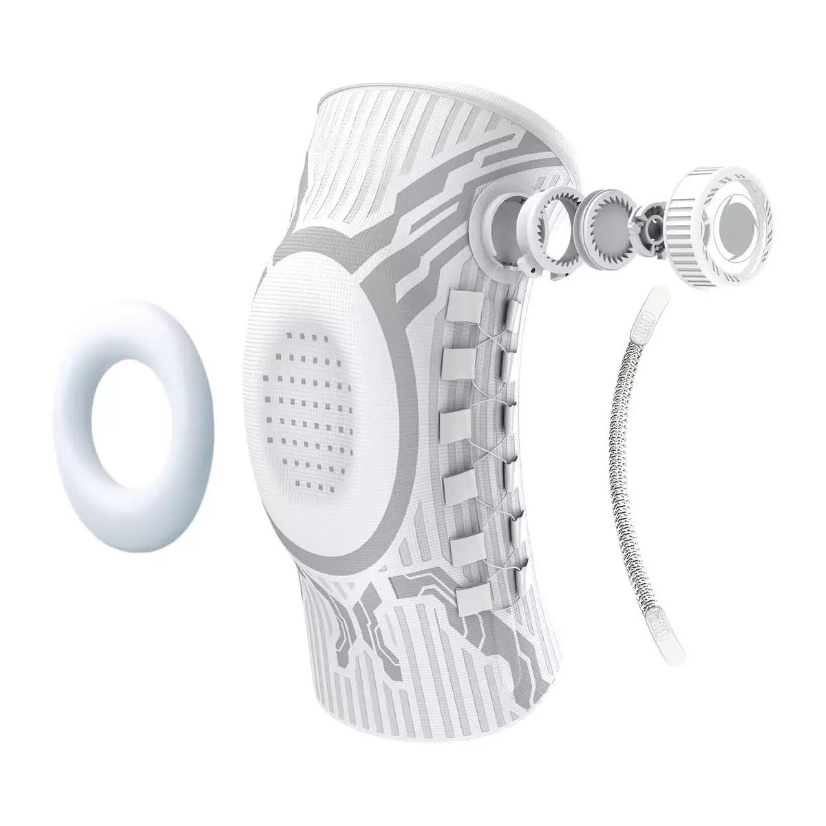 OmniLiving™ Justerbar Knæbandage med Præcisionsknap | Professionel Knæstøtte & Genoptræning