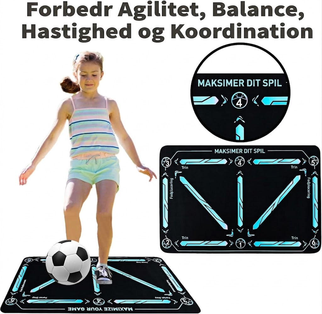 NovaPulse™ Fodbold Træningsmåtte til Alle Niveauer | Skridsikker & Støjsvag Agility Måtte