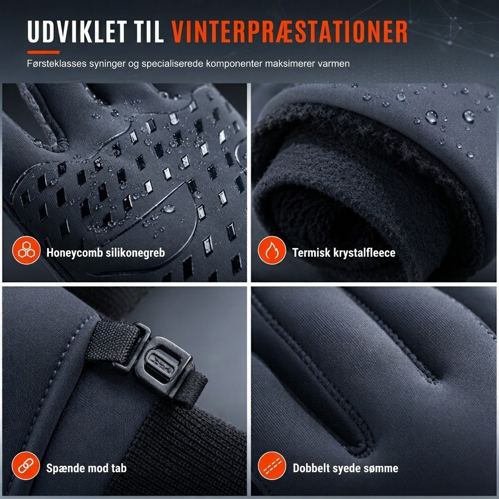 VaraLiving™ Varme Vinterhandsker – Vandtætte og Vindtætte Handsker med Touchscreen til Cykling og Skiløb