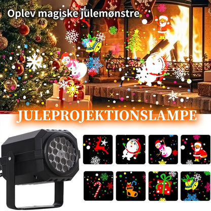VaraLiving™ Roterende LED Juleprojektor med 8 Motiver | Vandtæt Udendørs Julebelysning