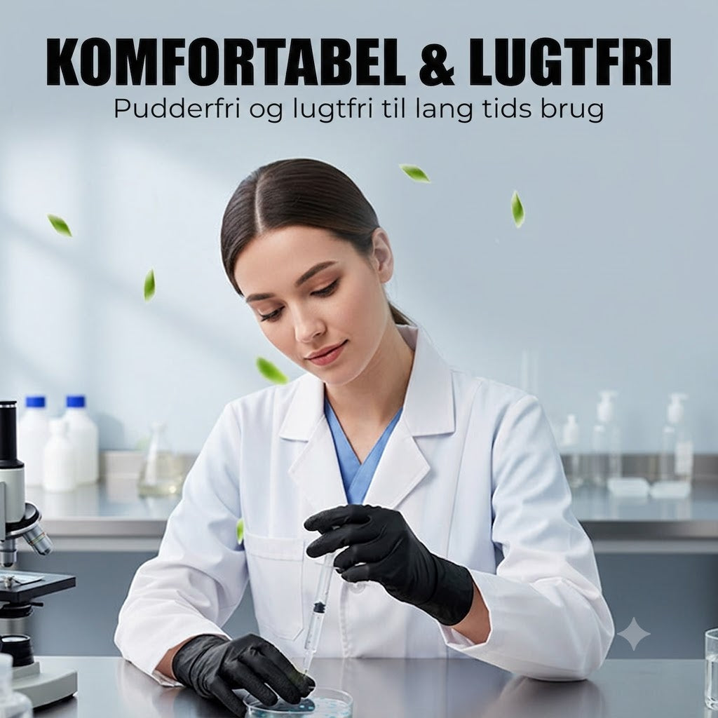 ANBOSON™ Forstærkede Nitrilhandsker | Syre- & Olieresistente Pudderfri Handsker med Ekstra Greb