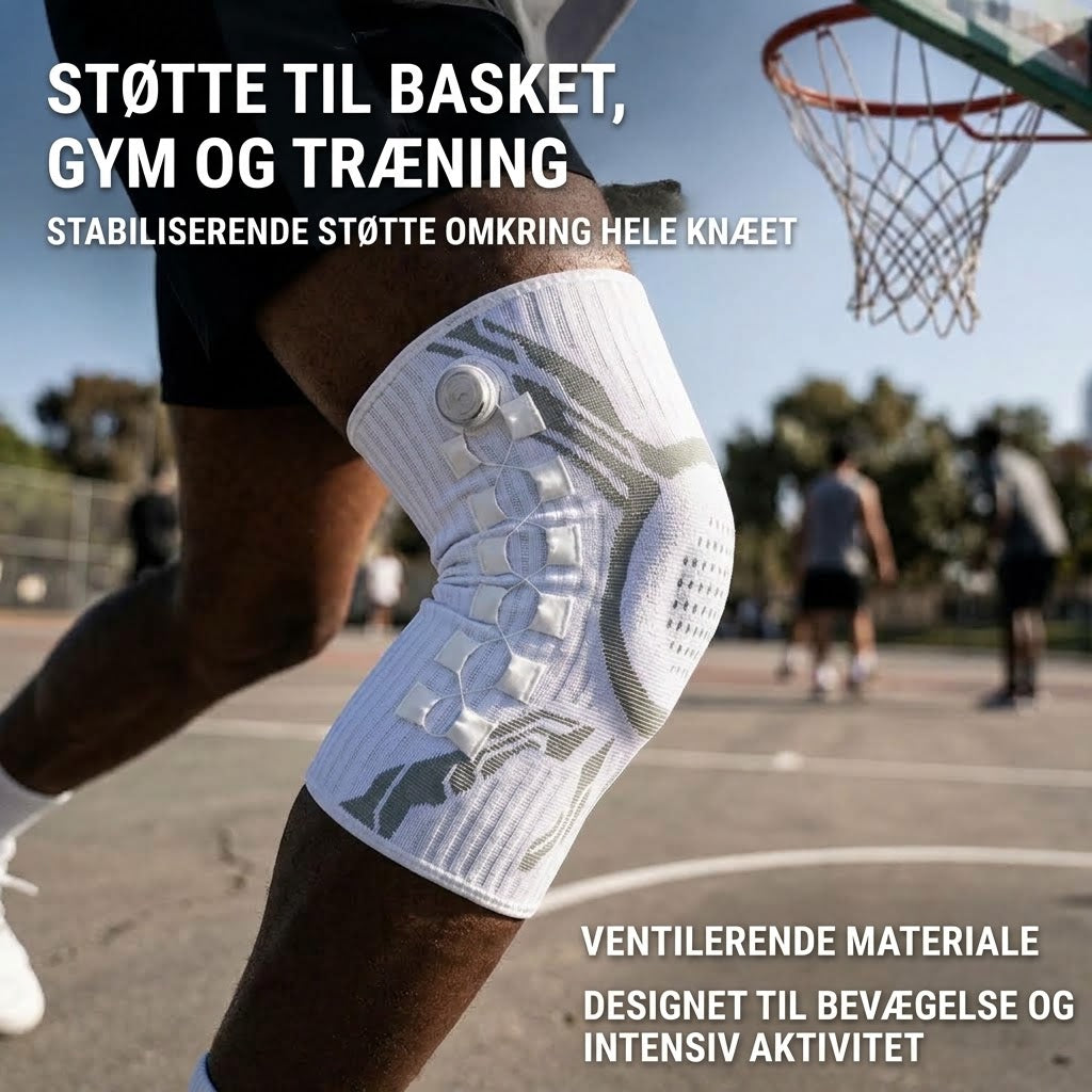 OmniLiving™ Justerbar Knæbandage med Præcisionsknap | Professionel Knæstøtte & Genoptræning
