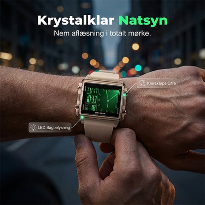 SilkEase™ Gennemsigtigt Digitalur | 50m Vandtæt & Hybrid Skærm med Lys