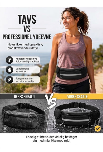 VeloPack™ Elastisk Løbebælte & Mavebælte | Vandafvisende Mavebælte til Løb & Træning
