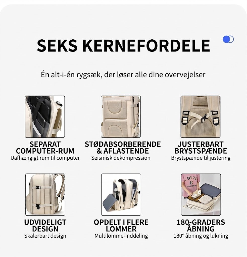 VentoPack™ 24L til 35L Ekspanderbar Rejserygsæk til Damer