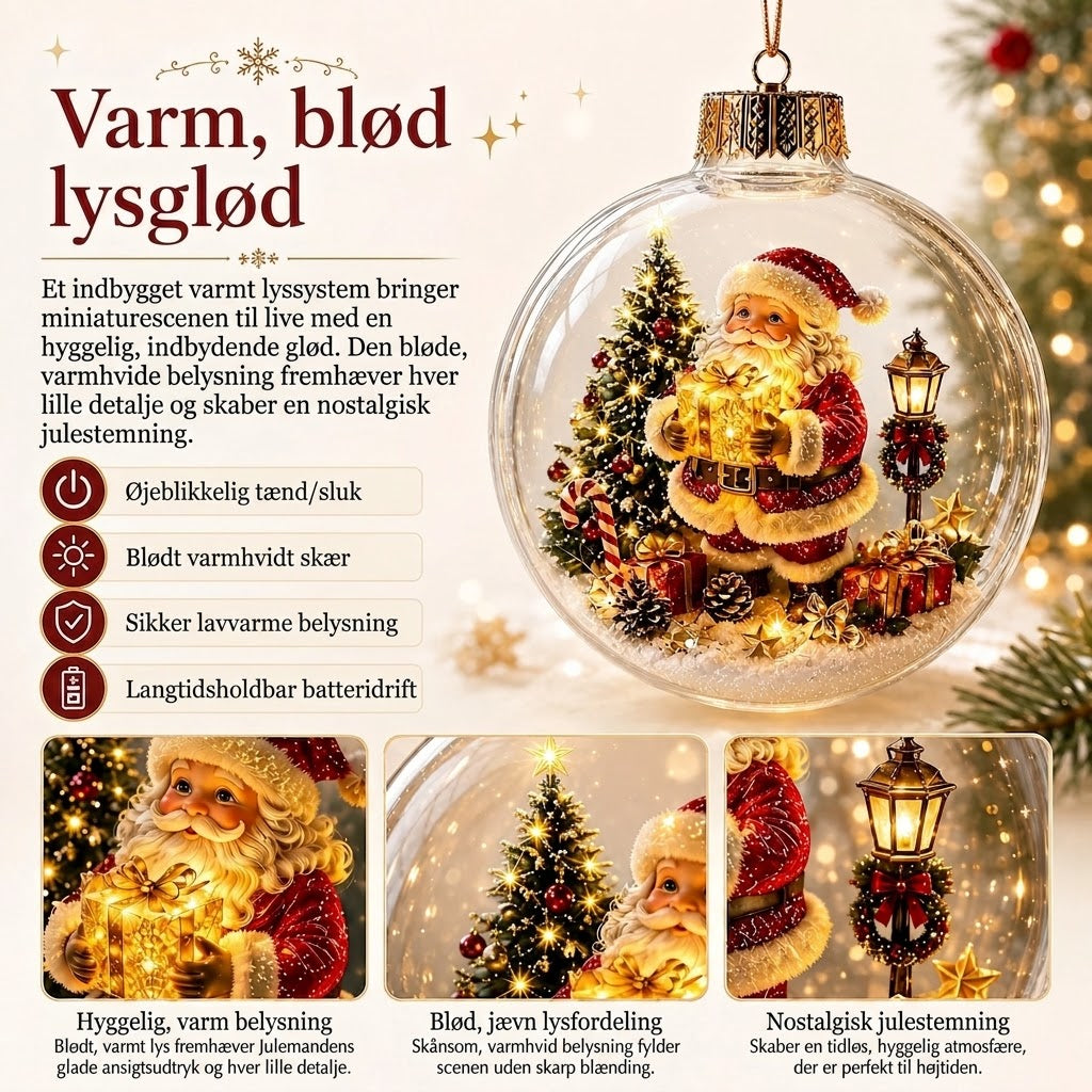 OmniLiving™ Lysende Jule-Diorama Dekoration | Miniatyr Vinterverden med LED-Lys