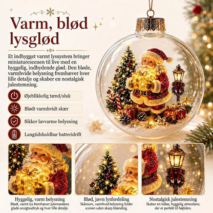 OmniLiving™ Lysende Jule-Diorama Dekoration | Miniatyr Vinterverden med LED-Lys