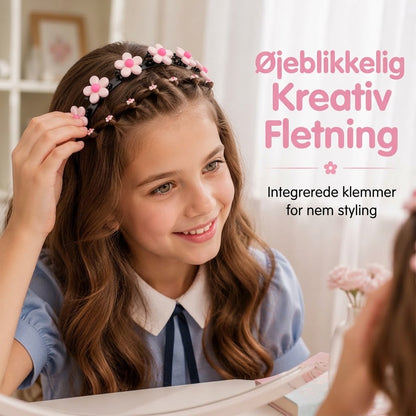 OmniLiving™ Tegneserie Hårbøjle med Flette-Clips til Piger | 13 Søde Designs