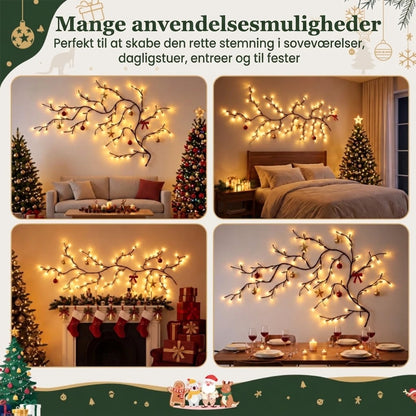 VaraLiving™ Magisk Piletræ Ranke LED Julelys – Fleksibel Lyskæde med 8 Lysindstillinger og Varmt Hvidt Lys
