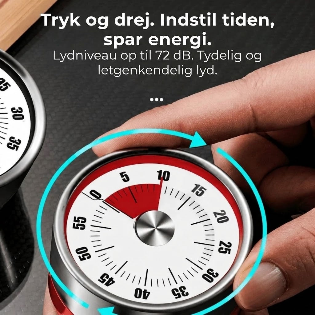 OmniLiving™ Magnetisk Mekanisk Minutur | Præcis Køkkentimer til Bagning & Tilberedning