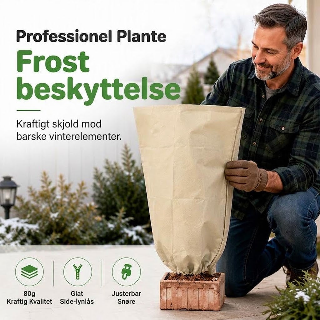 OmniLiving™ Frostcover til Planter | Slidstærkt Non-Woven Stof med Snøre