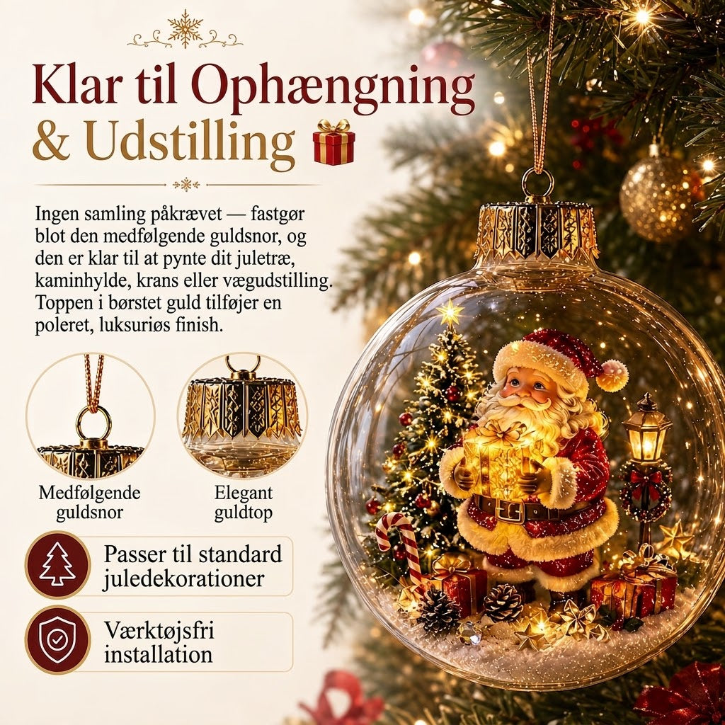 OmniLiving™ Lysende Jule-Diorama Dekoration | Miniatyr Vinterverden med LED-Lys