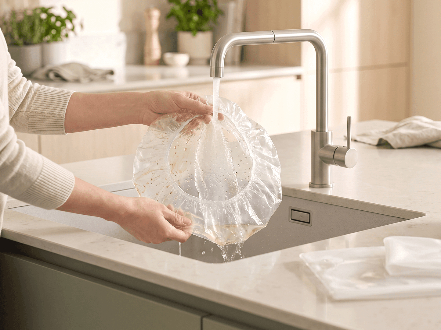 OmniLiving™ Genanvendelige Elastiske Plastikovertræk (100-Pak) | Fødevaresikre Skålcovere til Madopbevaring