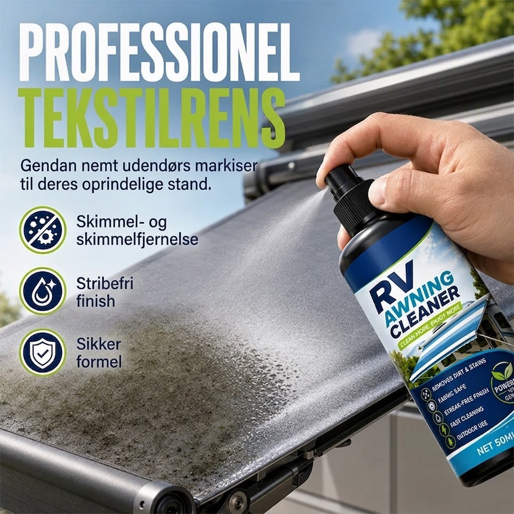 ProShield™ Kraftfuld Markiserens Spray til Campingvogn | Effektiv mod Skimmel & Snavs