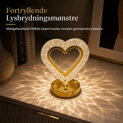 VaraLiving™ Geometrisk Krystal Natlampe med Touch – 3 Lysfarver og Genopladelig USB Stofstemning til Soveværelset