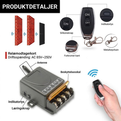 OmniLiving™ Trådløst Fjernbetjeningskontakt Sæt | Høj Belastning & Lang Rækkevidde
