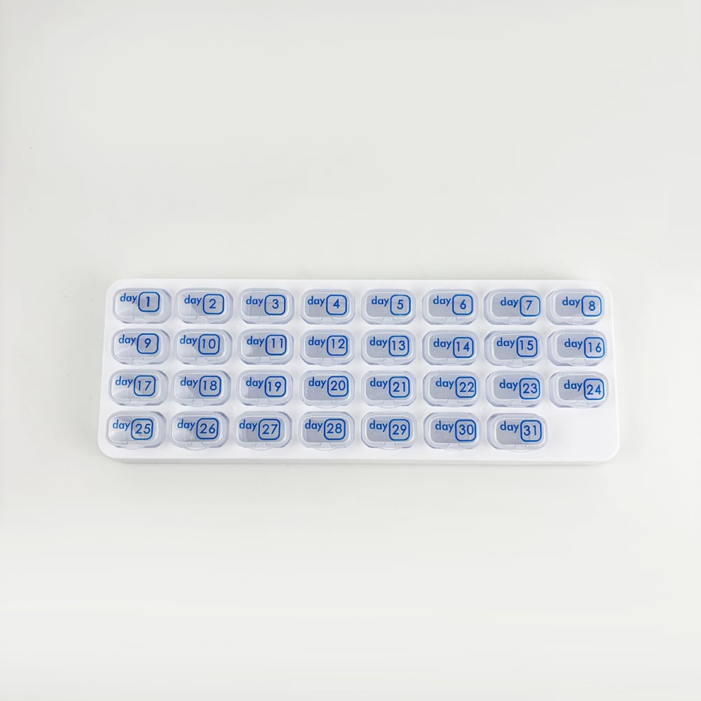 VigorCare™ 31-Dages Pilleæske | Månedlig Pillbox med Aftagelige Rum