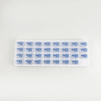 VigorCare™ 31-Dages Pilleæske | Månedlig Pillbox med Aftagelige Rum
