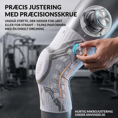 OmniLiving™ Justerbar Knæbandage med Præcisionsknap | Professionel Knæstøtte & Genoptræning
