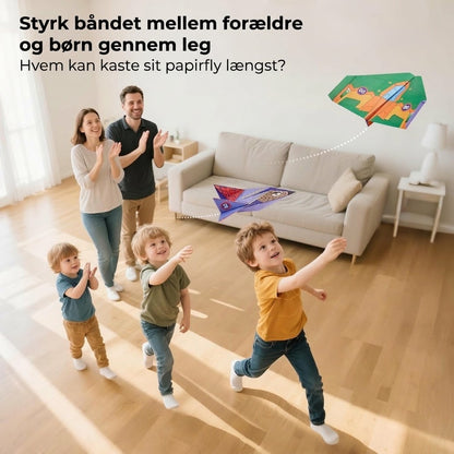 VaraLiving™ Kreativt DIY Papirfly Sæt (16 stk.) – Farverige Folde-Papirflyver med Forskellige Design til Børn