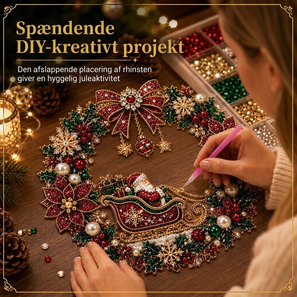 VaraLiving™ DIY Diamant Maling Sæt til Jul – Kreativ Juledekoration med Funklende Krystaller og Værktøjssæt