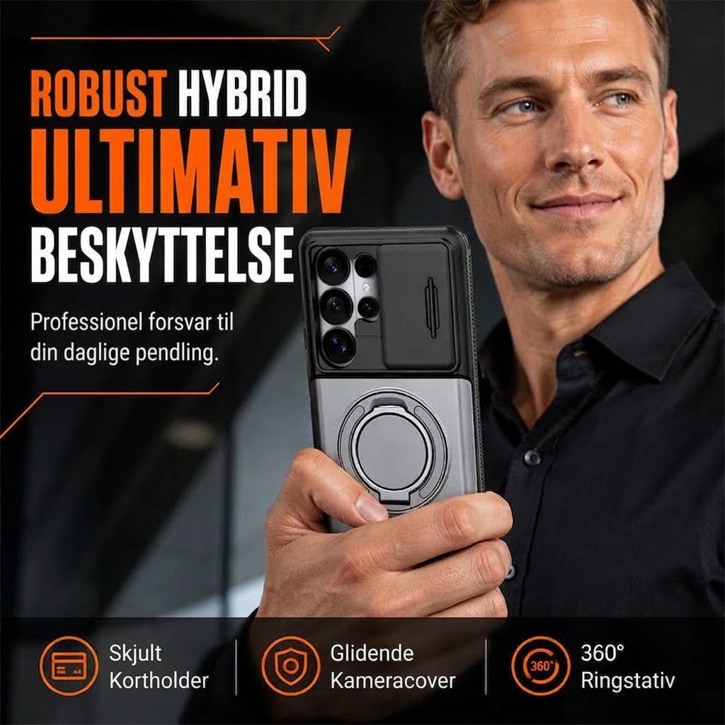 FISHING™ Stødsikkert Samsung Cover med Skjult Kortholder | 2-i-1 Beskyttelse