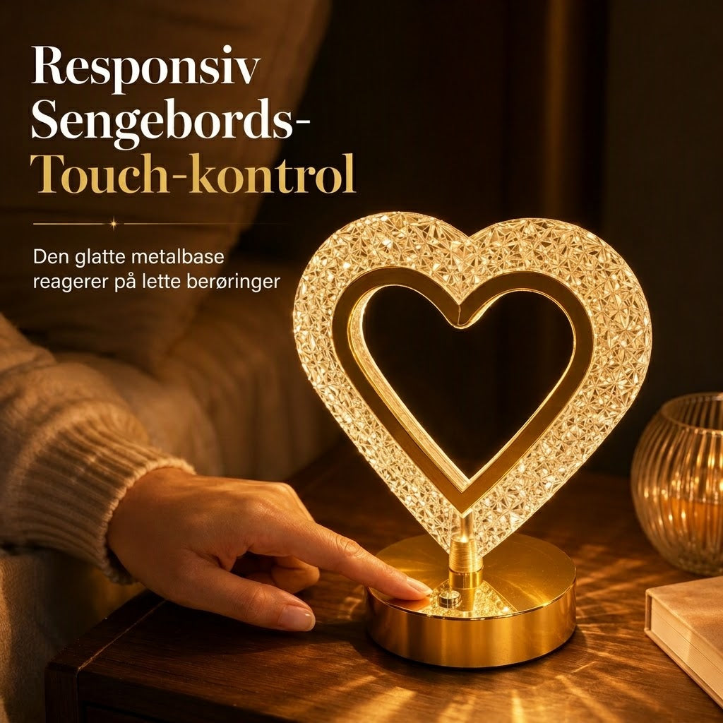 VaraLiving™ Geometrisk Krystal Natlampe med Touch – 3 Lysfarver og Genopladelig USB Stofstemning til Soveværelset