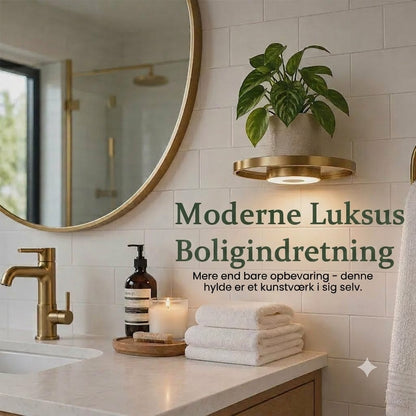 LumiShelf™ Svævende Væghylde med LED-Belysning | Moderne Plante- & Udstillingshylde