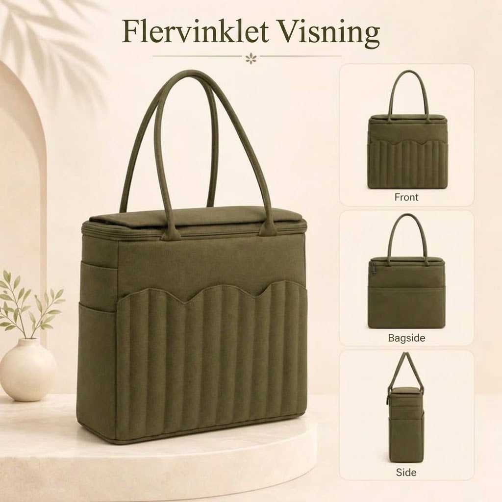 OmniLiving™ Canvas Garn Opbevaringstaske | Med Nålelomme & Garnhuller