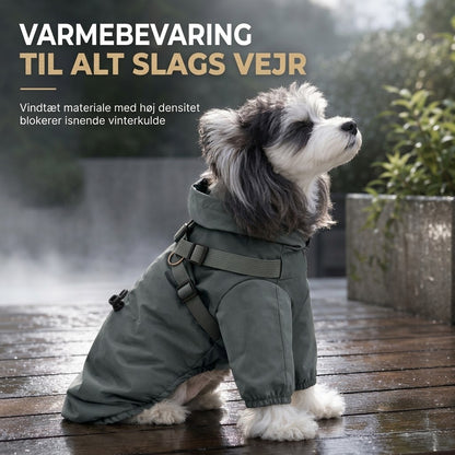 VaraPro™ Vandtæt Vinterjakke til Hunde med Fleecefoer og D-Ring – Varm Hundejakke med Elastiske Benstropper til Koldt Vejr