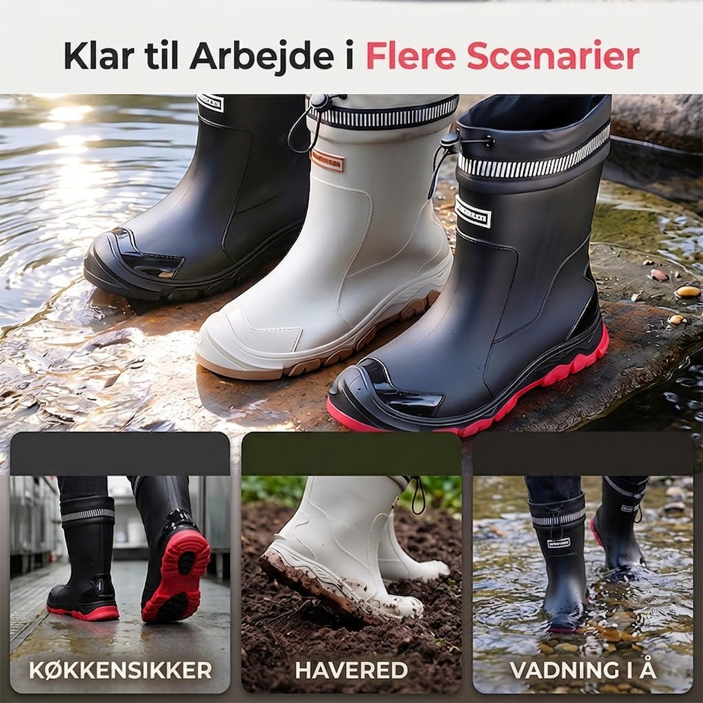 ApexPower™ Unisex Halvhøje Vandtætte Gummistøvler | Skridfaste & Slidstærke Støvler til Regn & Friluftsliv