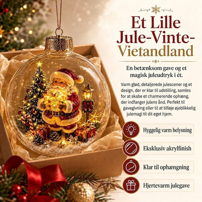 OmniLiving™ Lysende Jule-Diorama Dekoration | Miniatyr Vinterverden med LED-Lys