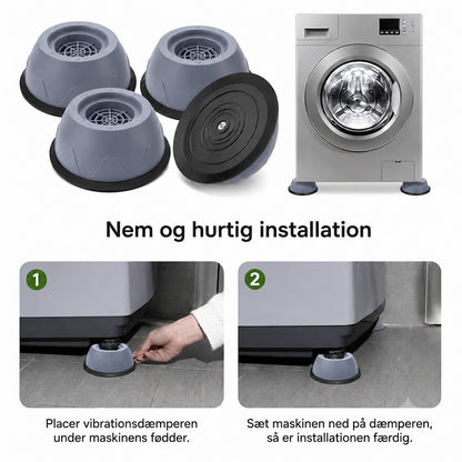 VeloPack™ Antivibrationsfødder til Vaskemaskine | Støjreducerende & Skridfaste Gummipuder